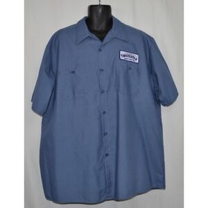 Twisted Tea Men's Shirt XXL‎ Hard Ice Tea Embroidered Red Kap Work Blue Yellow